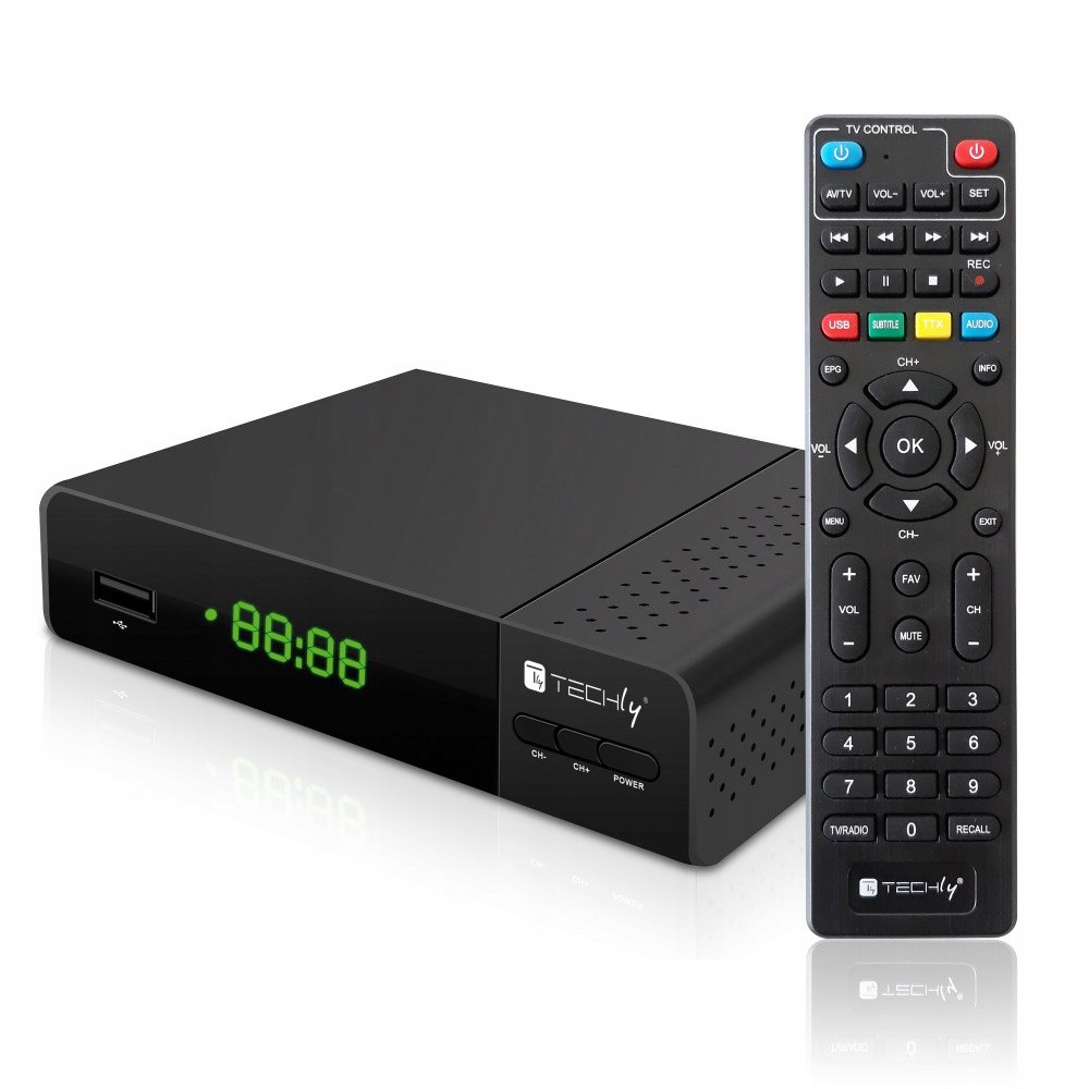 Dekodér DVB-T/T2 H.265 HEVC 10bit s displejom + 2v1 diaľkové ovládanie