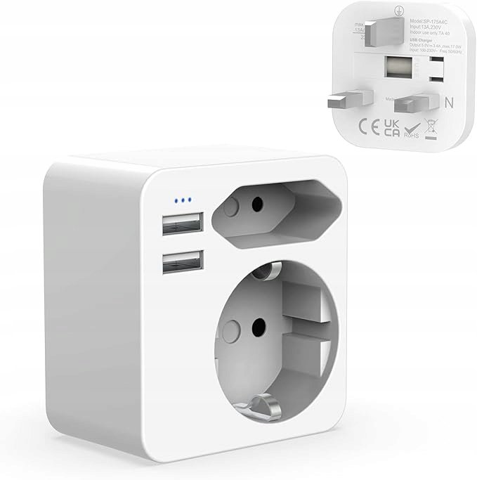 Adaptér Hoppac Anglický s dvomi USB portami 2.4A
