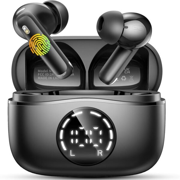 01-275.jpg Bezdrôtové slúchadlá do uší J66 s Bluetooth 5.4 a LED displejom čierne