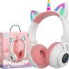 01-344.jpg hisonic STN-27 detské Bluetooth slúchadlá jednorožec so svetielkami biele