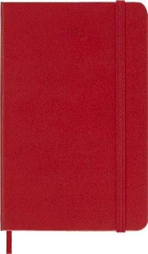 Moleskine Classic 2025 — denný diár Pocket s tvrdou väzbou červený