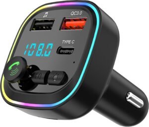 01-431.jpg FM transmitter do auta s Bluetooth 5.3 — PD 20 W USB-C a QC 3.0 nabíjanie