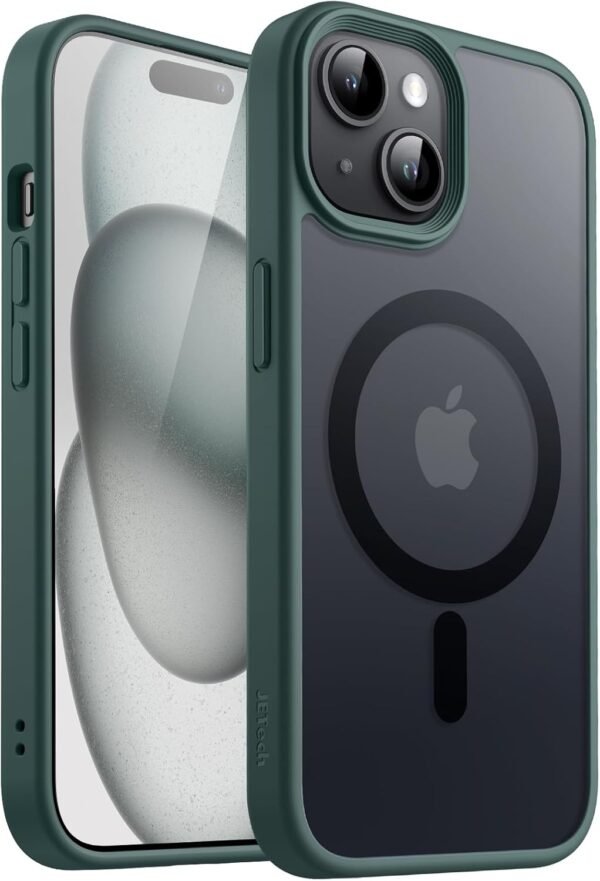 01-489.jpg JETech — magnetický matný kryt pre iPhone 15 tmavozelený