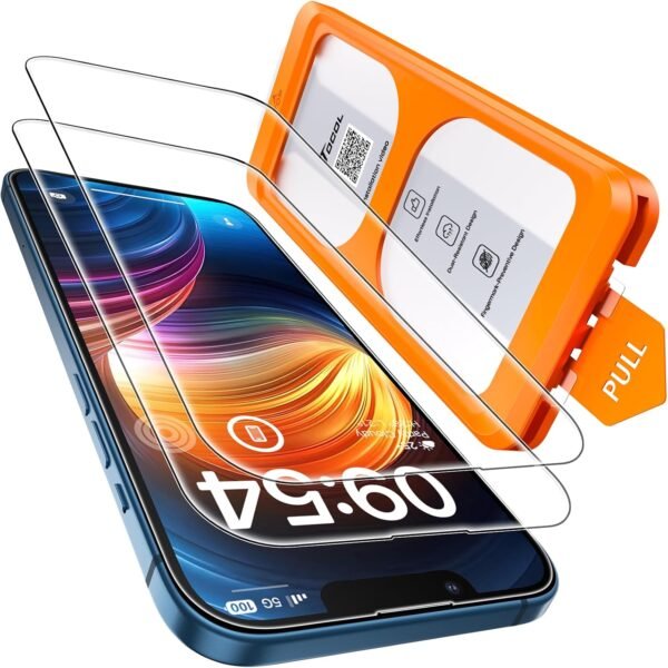 TOCOL tvrdené sklo pre iPhone 13 a 13 Pro s tvrdosťou 9H a rámčekom