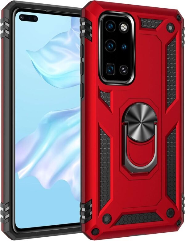 Fetrim odolné puzdro pre Huawei P40 s otočným krúžkom červené