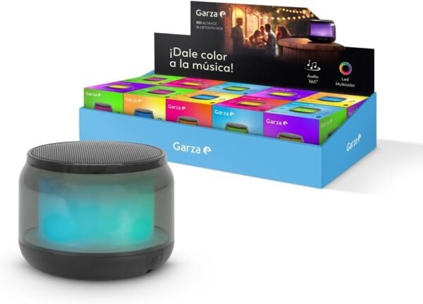 Garza Rio — mini Bluetooth reproduktor s RGB podsvietením čierny