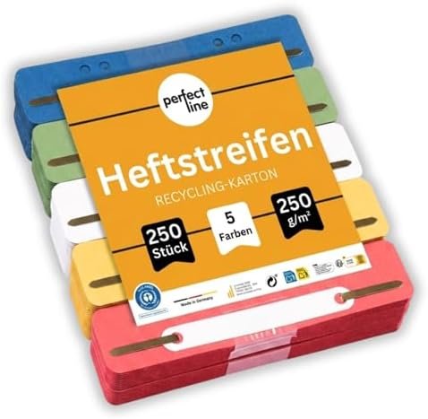 perfect line — 250 rýchloviazacích pásikov z recyklovanej lepenky 5 farieb