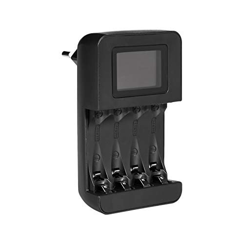 Amazon Basics V-6680-EU — nabíjačka na štyri batérie AA a AAA s LCD