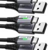 INIU — sada troch nabíjacích káblov USB-A na USB-C s opletom 0,5 m a 2 m