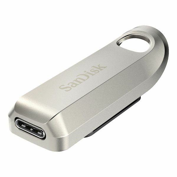 SanDisk Ultra Luxe 512 GB — kovový USB-C kľúč 3.2 Gen 1 strieborný