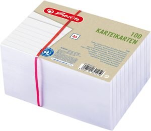 01-606.jpg Herlitz — kartotékové lístky A6 linajkované biele balenie po 100 kusov