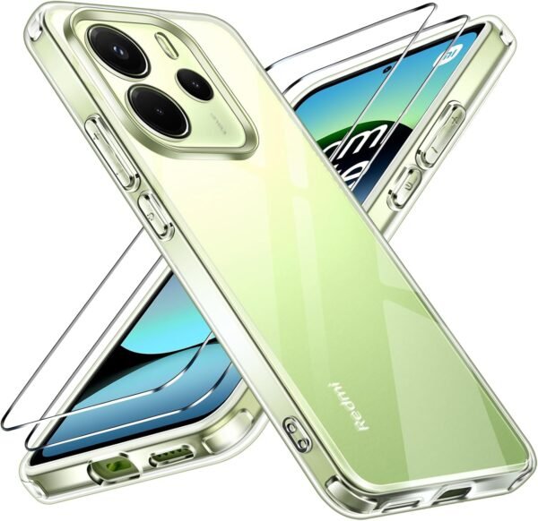 ivoler puzdro pre Xiaomi Redmi Note 14 4G — priehľadné s dvoma sklami