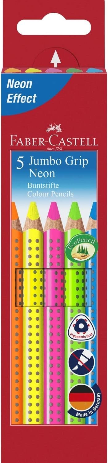 01-624.jpg Faber-Castell Jumbo Grip Neon — pastelky v neónových farbách sada 5 kusov