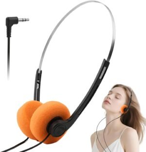 01-629.jpg Gammaeon retro slúchadlá na uši s 3,5 mm jackom čierno-oranžové