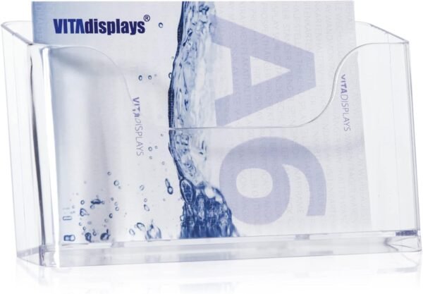01-639.jpg VITAdisplays stolový stojan na letáky DIN A6 na šírku priehľadný