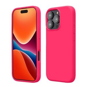 01-641.jpg kwmobile puzdro pre iPhone 16 Pro — silikónové neónovo ružové