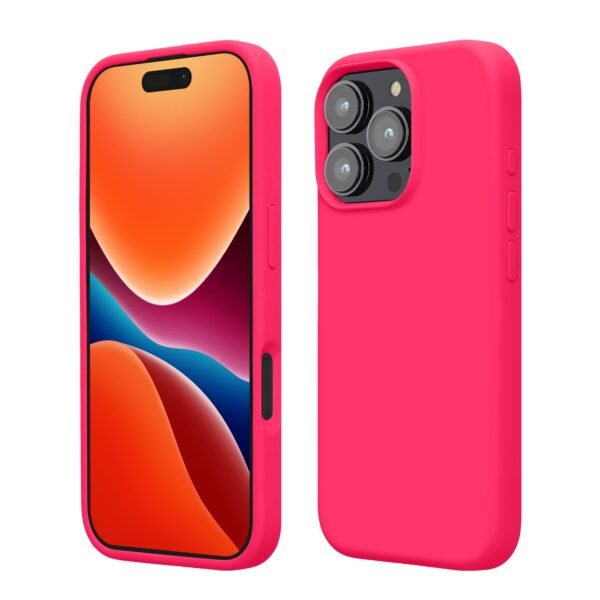 01-641.jpg kwmobile puzdro pre iPhone 16 Pro — silikónové neónovo ružové