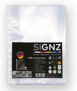 01-657.jpg SIGNZ — priehľadné obaly na dokumenty A4 hrúbka 80 µm balenie 100 kusov