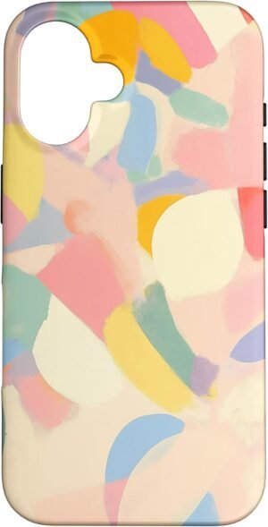 01-676.jpg Dvojdielne puzdro pre iPhone 16 s abstraktným pastelovým boho vzorom