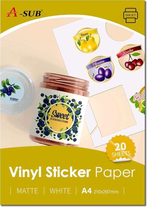 01-680.jpg A-SUB vinylový samolepiaci papier A4 — matný biely 20 listov