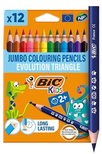 BIC Kids Evolution Triangle — trojhranné farbičky sada 12 kusov