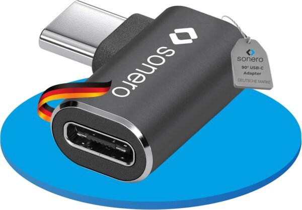 01-711.jpg Sonero — USB-C adaptér so zalomením 90° 40 Gbps 240 W a 8K 60 Hz čierny