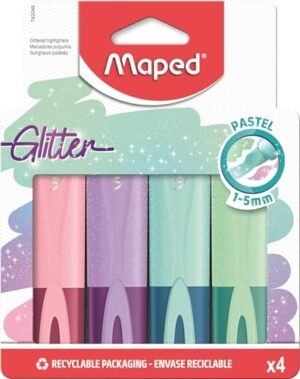 01-713.jpg Maped Fluo Peps Glitter pastelové zvýrazňovače s trblietkami 4 kusy