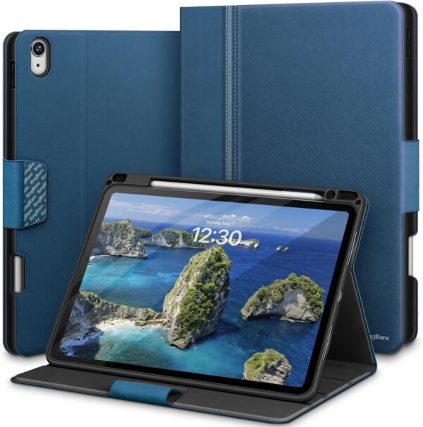02-134.jpg KingBlanc puzdro pre iPad Air 13 palcov — modré s držiakom na ceruzku