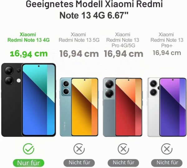 AROYI — knižkové puzdro na Xiaomi Redmi Note 13 4G s fóliou mätovozelené