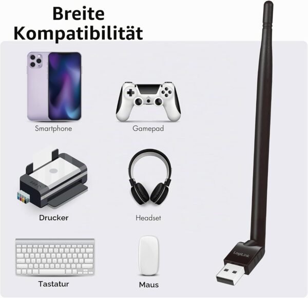 LogiLink BT0067 Bluetooth 5.3 USB adaptér s externou anténou a dosahom 150 m