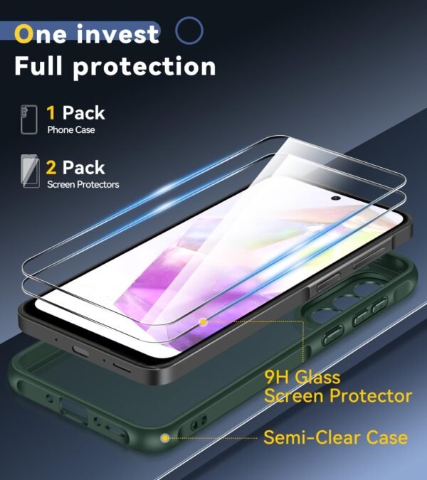 ivoler puzdro pre Samsung Galaxy A36 5G s 2 ochrannými sklami zelené