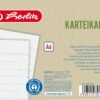 Herlitz — kartotékové lístky A6 linajkované biele balenie po 100 kusov