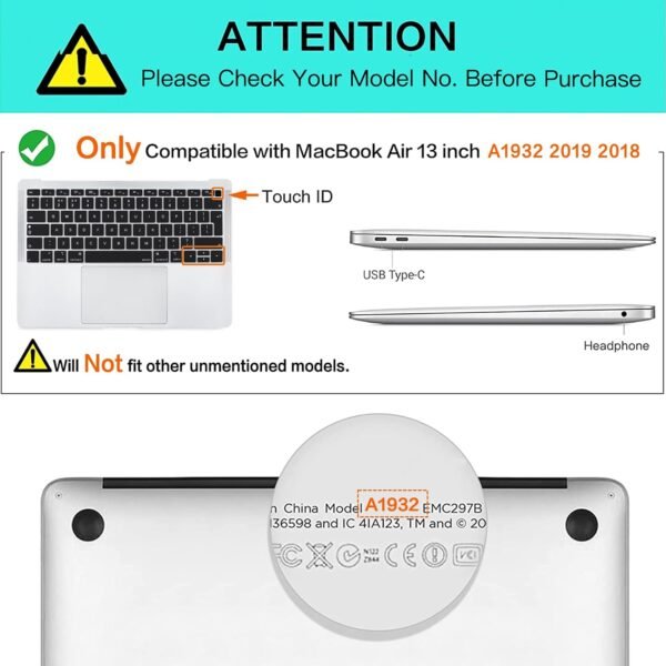 02-354.jpg MOSISO silikónový kryt klávesnice pre MacBook Air 13 A1932 priehľadný