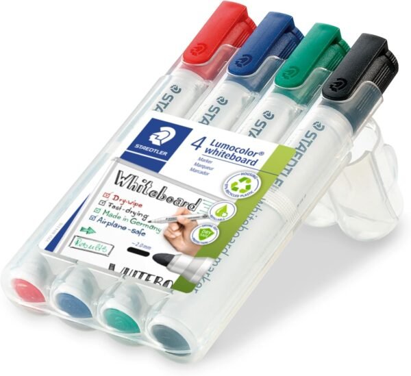 STAEDTLER Lumocolor 351 — popisovače na bielu tabuľu sada štyroch farieb