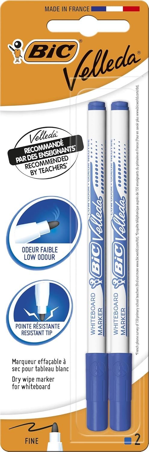 BIC Velleda 1721 — popisovače na bielu tabuľu čierne balenie 2 kusy