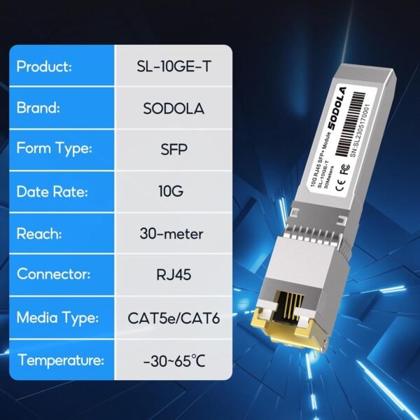 02-76.jpg SODOLA SL-10GE-T — modul SFP+ 10GBase-T s konektorom RJ45 do 30 m