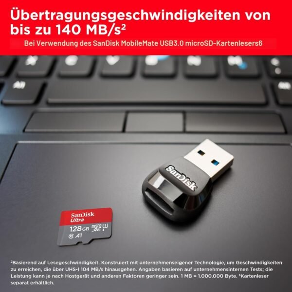 SanDisk Ultra microSDXC 128 GB — pamäťová karta UHS-I A1 s adaptérom SD
