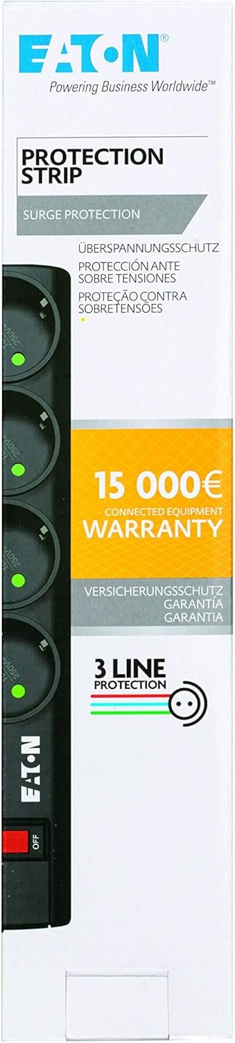 03-174.jpg Eaton Protection Strip 4 FR PS4F prepäťová ochrana so 4 zásuvkami čierna