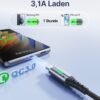 INIU — sada troch nabíjacích káblov USB-A na USB-C s opletom 0,5 m a 2 m