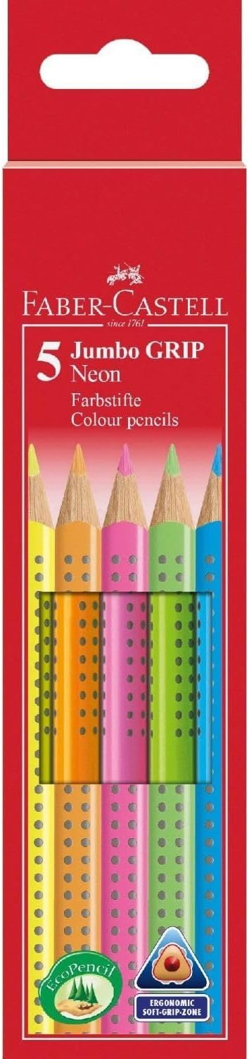 03-213.jpg Faber-Castell Jumbo Grip Neon — pastelky v neónových farbách sada 5 kusov