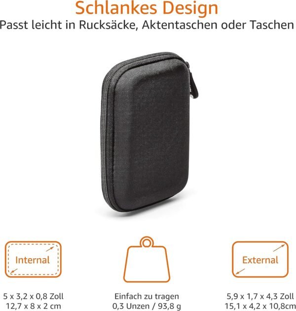 Amazon Basics ochranné puzdro na prenosný externý disk čierne