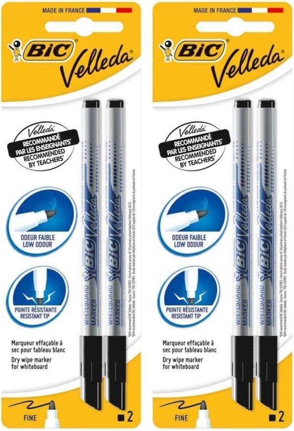 BIC Velleda 1721 — popisovače na bielu tabuľu čierne balenie 2 kusy