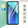 AROYI — knižkové puzdro na Xiaomi Redmi Note 13 4G s fóliou mätovozelené