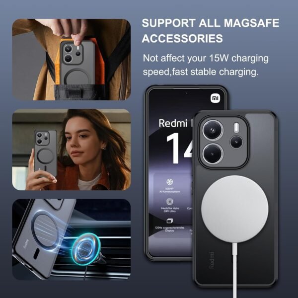 04-138.jpg Effcotuo magnetické puzdro pre Xiaomi Redmi Note 14 4G — MagSafe priehľadné