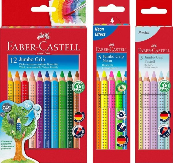 04-140.jpg Faber-Castell Jumbo Grip Neon — pastelky v neónových farbách sada 5 kusov