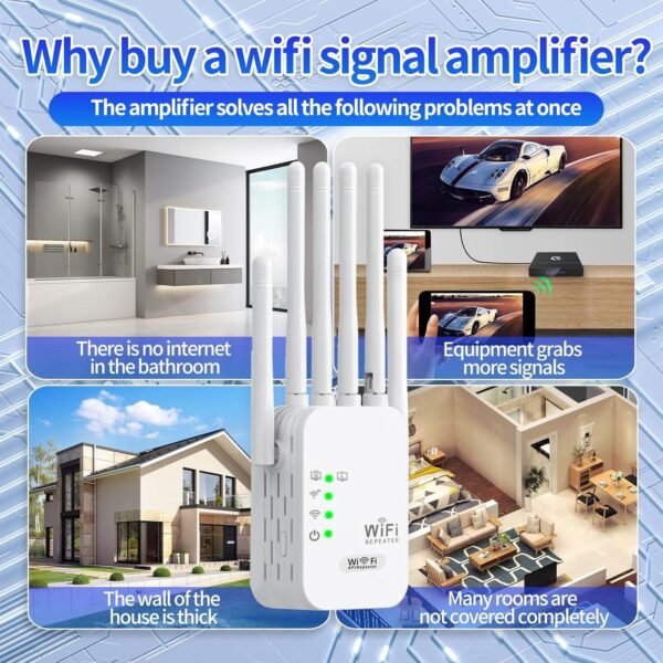04-50.jpg Zosilňovač Wi-Fi signálu do zásuvky so 6 anténami a dvoma LAN portami
