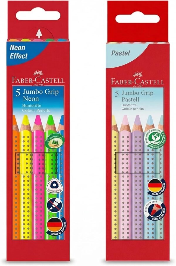 05-100.jpg Faber-Castell Jumbo Grip Neon — pastelky v neónových farbách sada 5 kusov