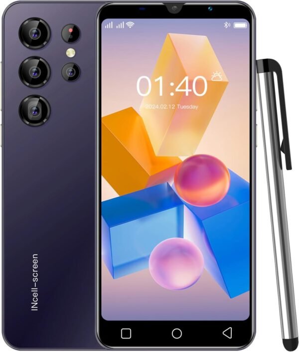 QrZrQ S24Ultra — 5-palcový smartfón s Androidom 9 a 16 GB pamäťou fialový