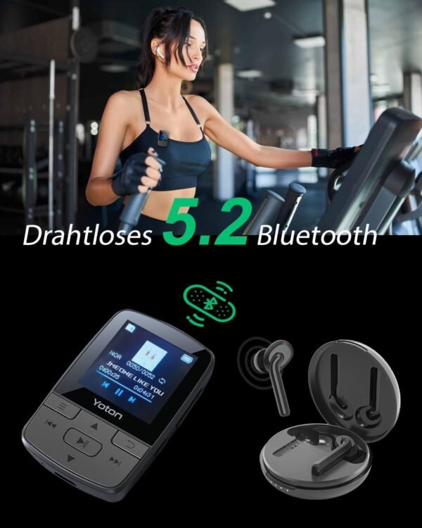 05-57.jpg YOTON MP3 prehrávač 64 GB s Bluetooth 5.2 FM rádiom a športovým klipom