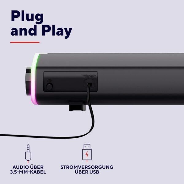Trust Liro — soundbar k počítaču s výkonom 12 W a farebným LED podsvietením